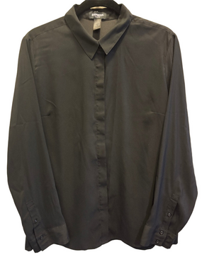 Express Women’s Portofino Black Button-Up Blouse Shirt - Size L